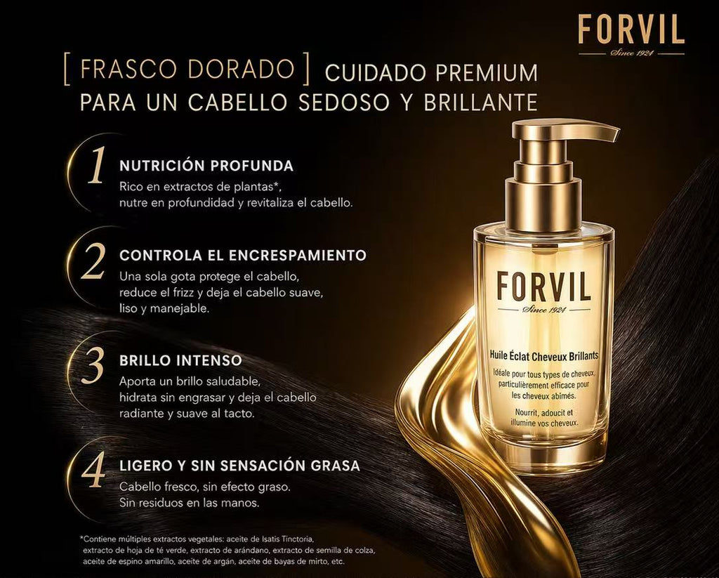 Forvil Tratamiento Capilar Profesional – Reparación, Hidratación y Cuidado del Cuero Cabelludo (Aceite, Serum, Mascarilla y Champú)