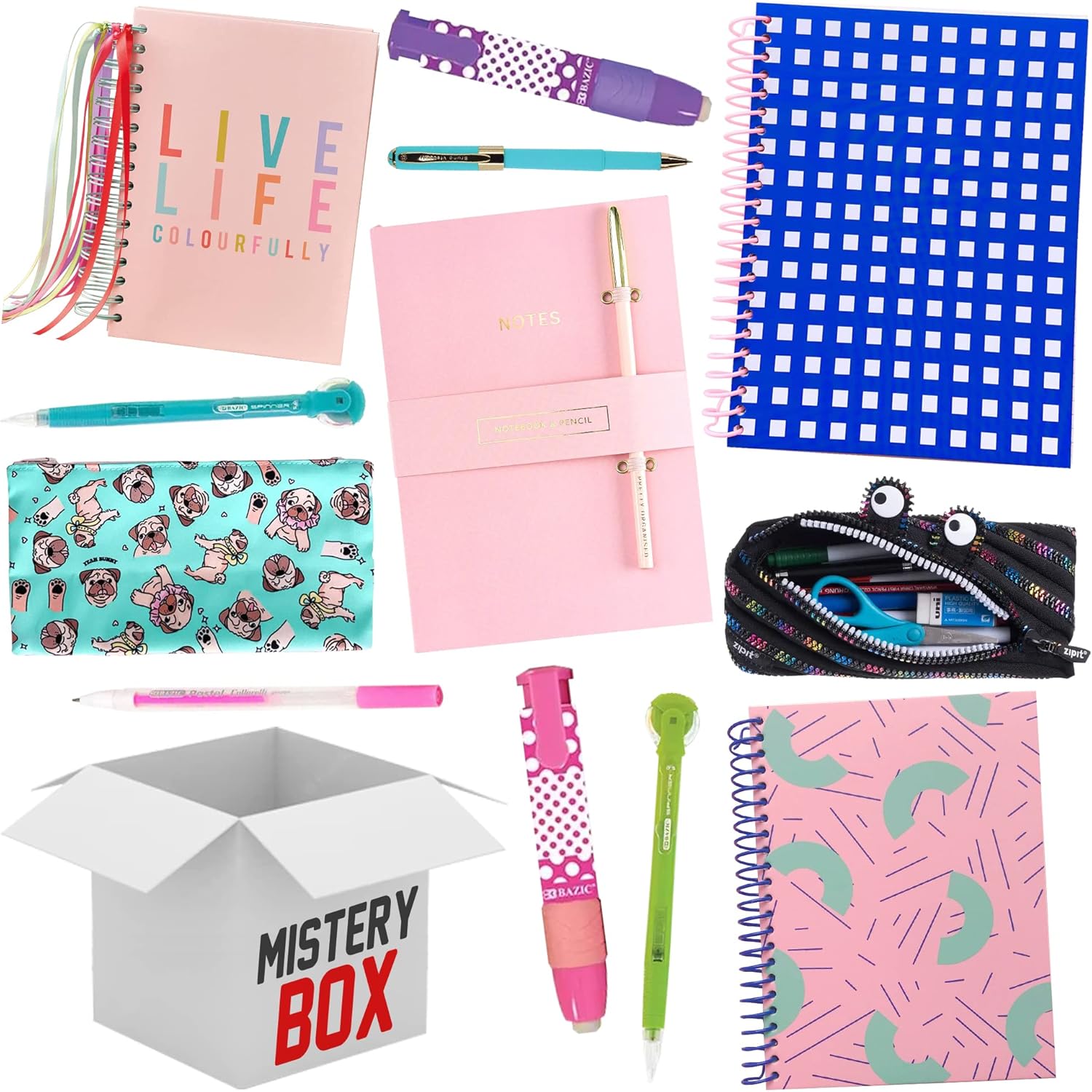 Caja Misteriosa de Papelería Cute: Sorpresa de Artículos Escolares & Oficina ✏️📒 Imagen secundaria del producto