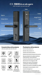 Cerradura inteligente con reconocimiento facial + huella + APP (C3 / H17 / H18 / H20)